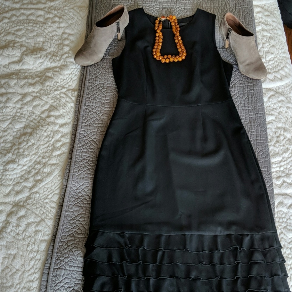 JCrew Super 120's Wool Ruffle Hem dress